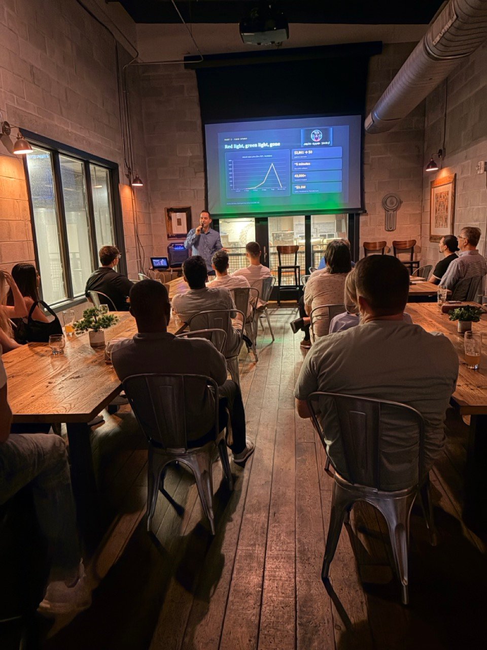 Dr. Brandon Dulisse presenting on crypto crime at The Lecture Lounge